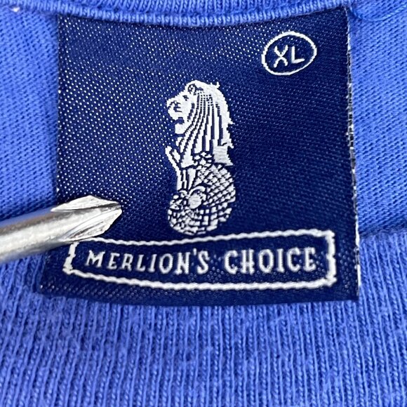 Merlion's Choice Singapore Embroidered Blue T-Shirt Sz XL - Picture 3 of 5